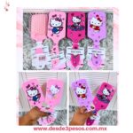 Cepillos para el cabello con diseños de Hello Kitty de plástico en tonos rosados y morados 23 x 8 cm. S-050 - Foto 2