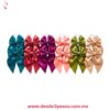 Par de Moños para el cabello con lazos largos decorados con pequeños destellos o pedrería 10 x 16 cm. Varios Tonos - Foto 1
