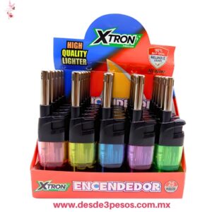 Encendedores tipo soplete de la marca Xtron. Precio por 1 pza. 13 x 4 cm. XT82282
