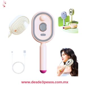 Cepillo eléctrico 3 en 1 con función de spray de agua o vapor y masajeador para el cuidado del cabello  22 x 8 cm. Incluye cargador 3 tonos X-946