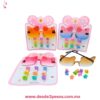 Set de lentes de sol infantiles con forma de osito y pinzas para el cabello 10 pza. 26C-36 - Foto 2