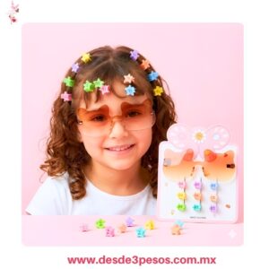 Set de lentes de sol infantiles con forma de osito y pinzas para el cabello 10 pza. 26C-36