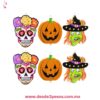 Bolsa con 5 Figuras  decorativas de Halloween y Día de Muertos de Unicel Diamantadas 13 x 16 cm. - Foto 2