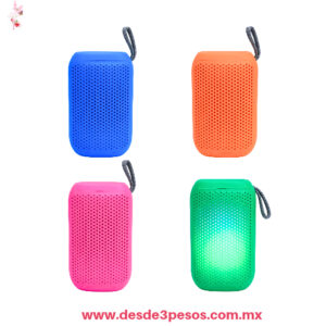 Bocina Mini 2" Cilíndrica Bicolor con Iluminación LED 5W Bluetooth MB-159