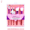 Set de 5 Brochas de Maquillaje Favor Beauty Lux Wave Brush Set - Mangos de Cristal con Glitter Rosa 14 cm. De largo FB1918 - Foto 2