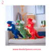 Peluches de Dinosaurio T-Rex con Chupon para Colgar colores  azul, verde y rojo 32 x 24 cm. XH8058 - Foto 2