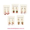 Blister con Par de Aretes con Colguijes  Navideños Esmaltadas 3 x 1 cm. 261-89 - Foto 1