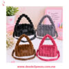 Bolso de Mano y Bandolera de Peluche con Asa "alo" varios tonos 26 x 17 cm. A-642 - Foto 2