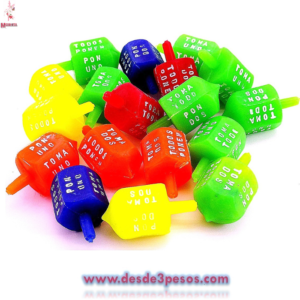 Pirinola de Plastico 4 cm colores neon.