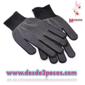 Paquete con 12 Guante de Tela  Antiderrapante Gris