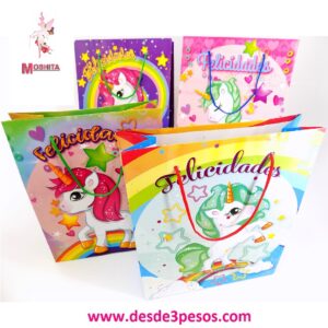 Paquete con 12 Bolsas de Regalo Mediana para niña